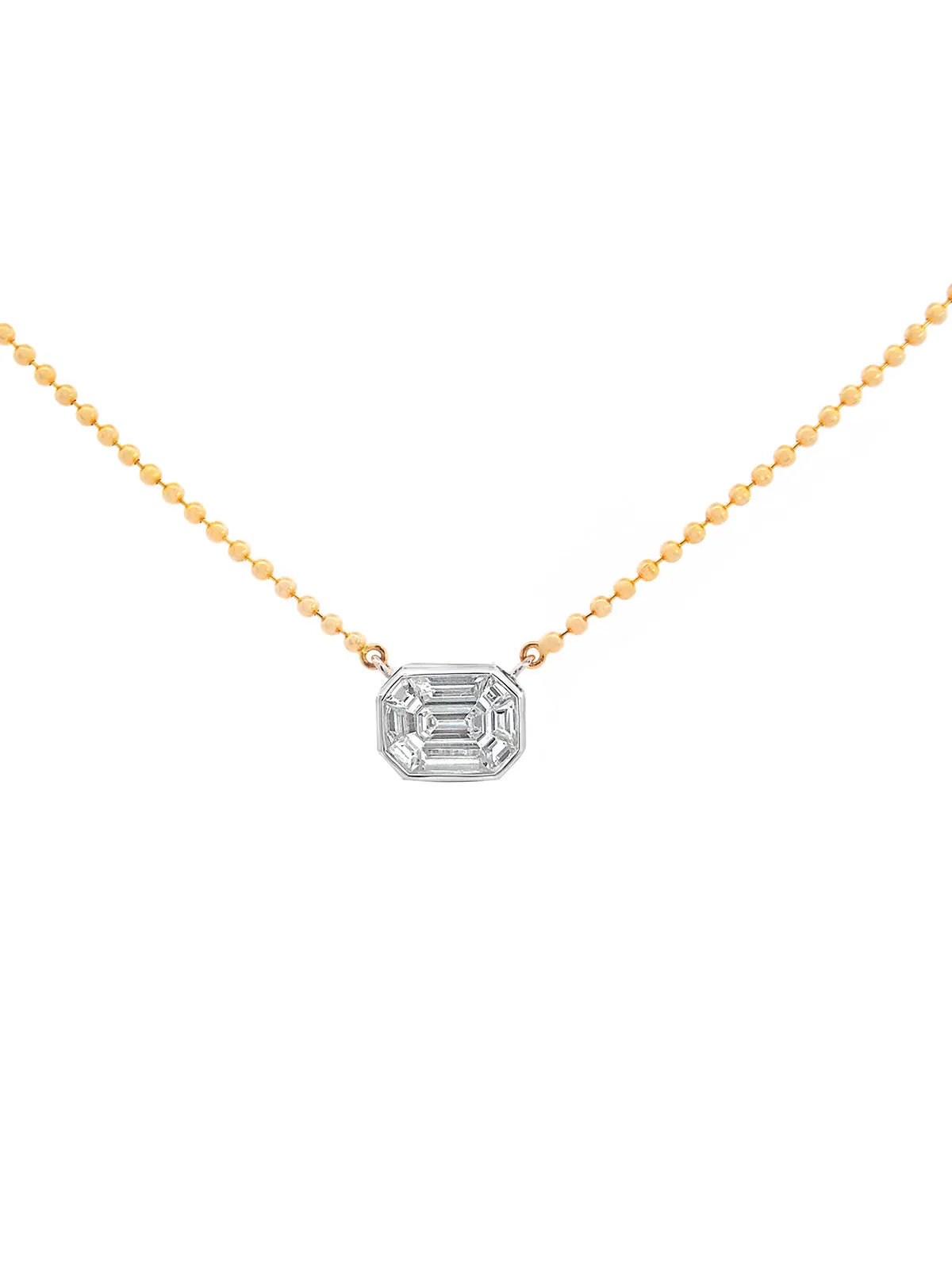 0.63ct Diamond 18K/14K Gold Bead Pendant Necklace sold by Wish Fine Jewelry
