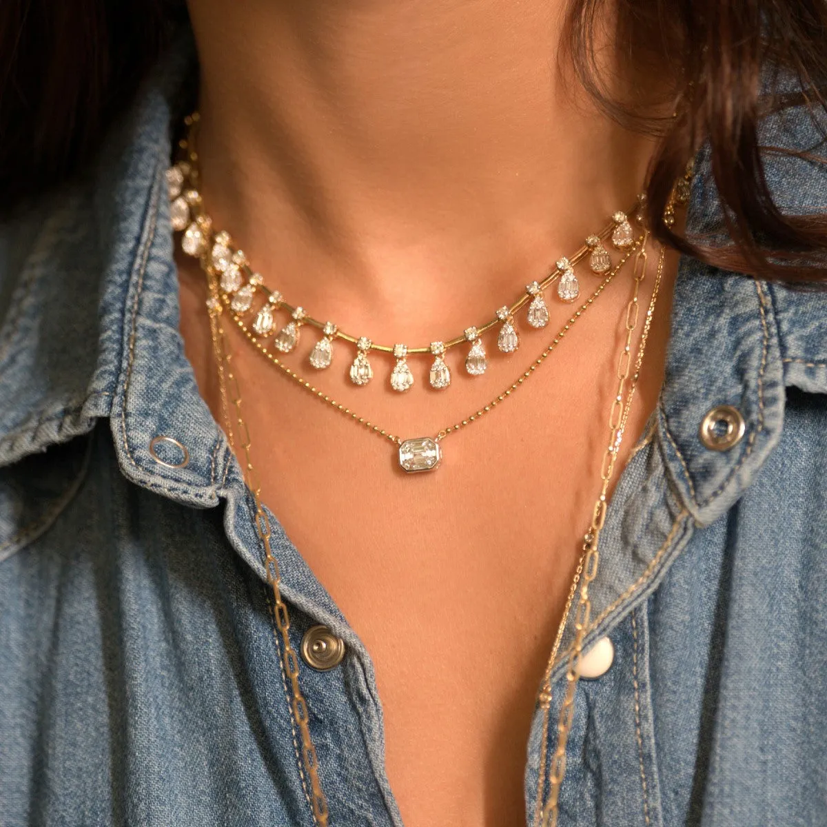 0.63ct Diamond 18K/14K Gold Bead Pendant Necklace sold by Wish Fine Jewelry product image thumbnail 2