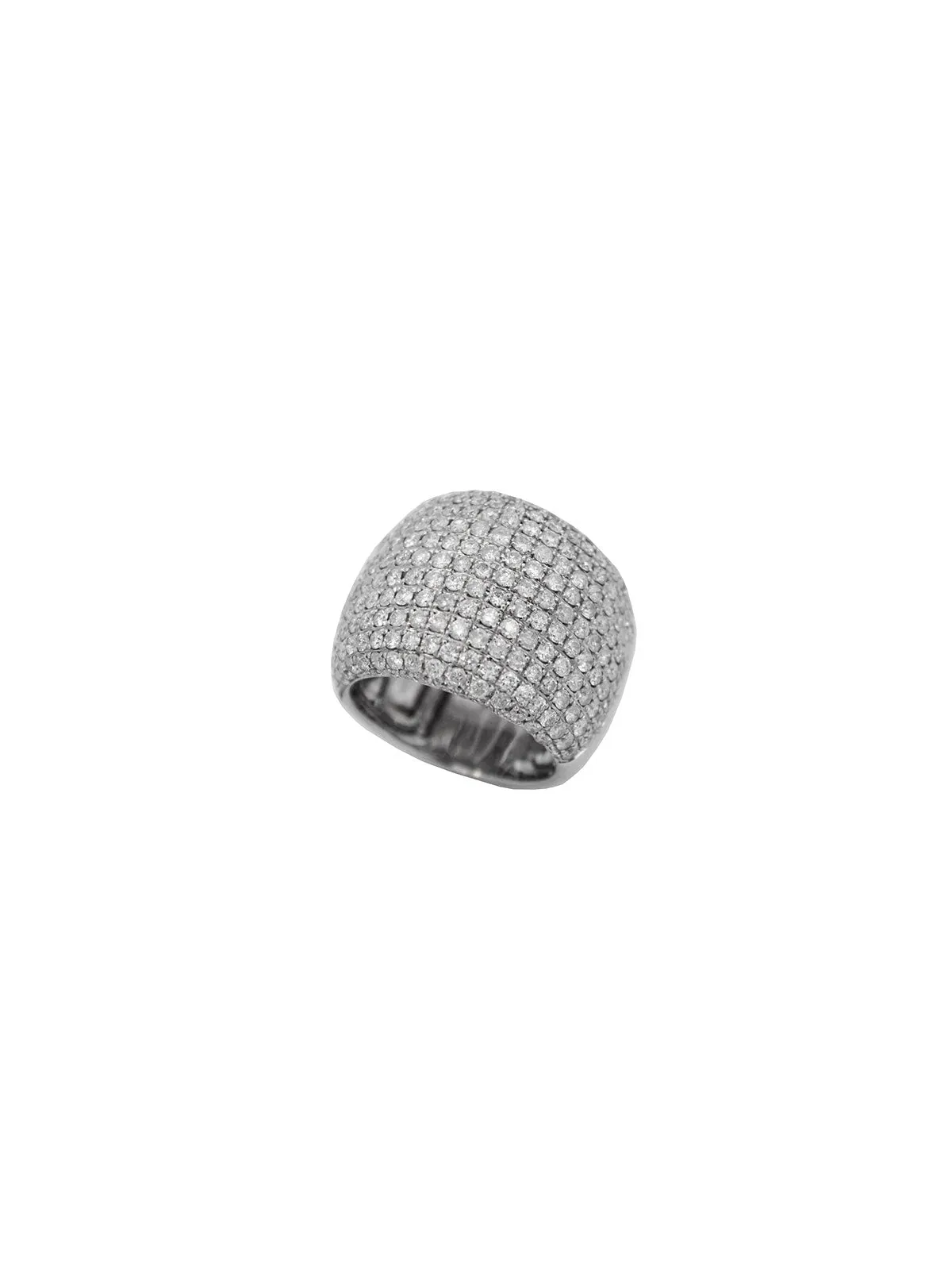 3.65ct Diamond 18K Gold Large Pave Dome Ring sold by Wish Fine Jewelry product image thumbnail 4