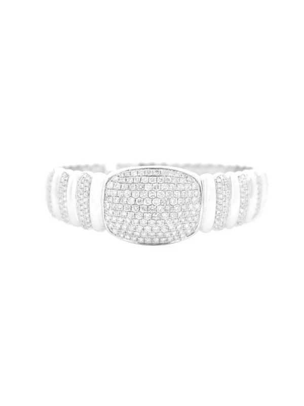 5.00ct Diamond 18K Gold Statement Bangle Bracelet sold by Wish Fine Jewelry