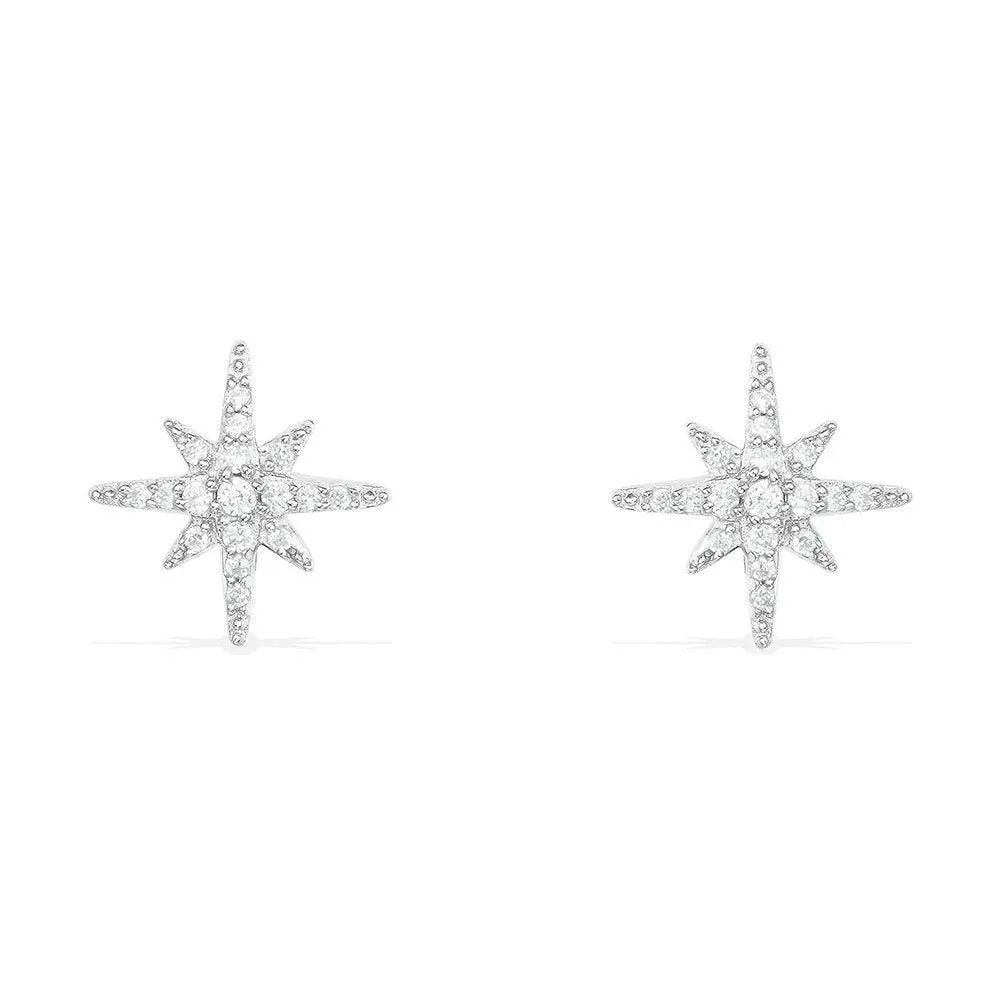 0.49ct Diamond 18K Gold Star Stud Earrings sold by Wish Fine Jewelry product image thumbnail 2