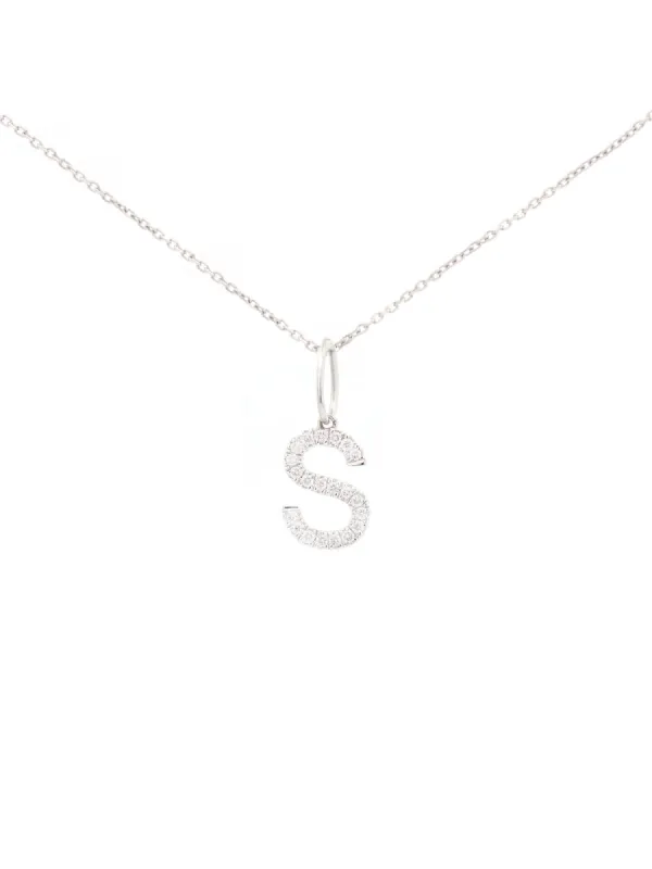 0.20ct Diamond 18K Gold Letter S Pendant sold by Wish Fine Jewelry