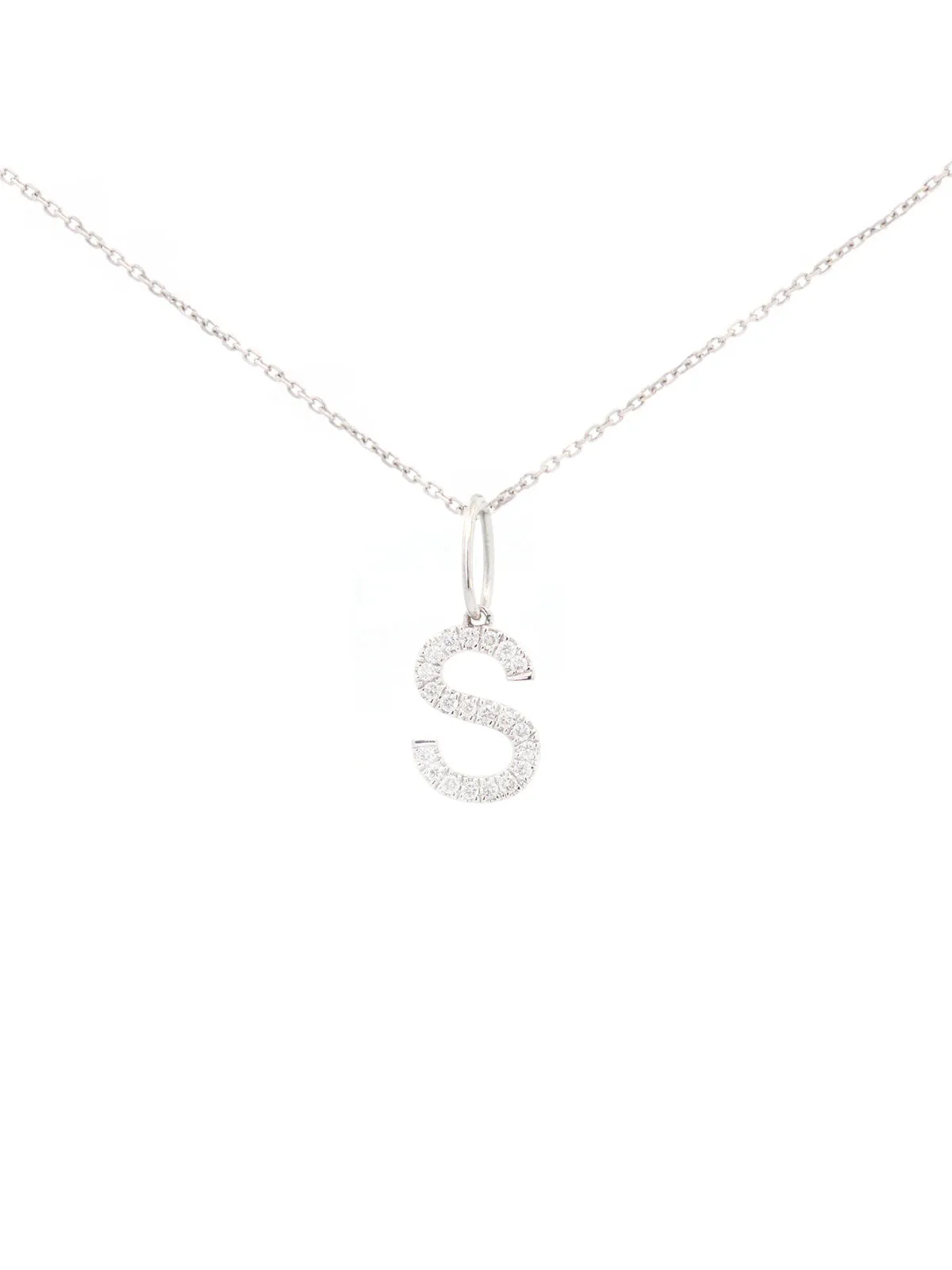0.20ct Diamond 18K Gold Letter S Pendant sold by Wish Fine Jewelry