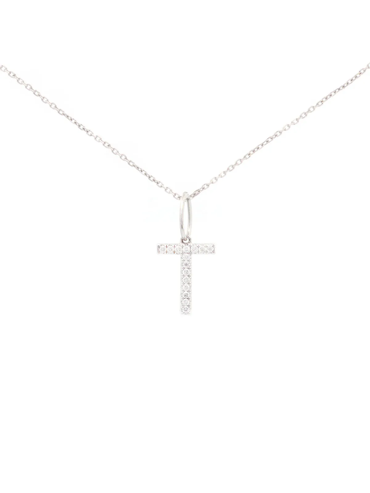 0.15ct Diamond 18K Gold Letter T Pendant sold by Wish Fine Jewelry