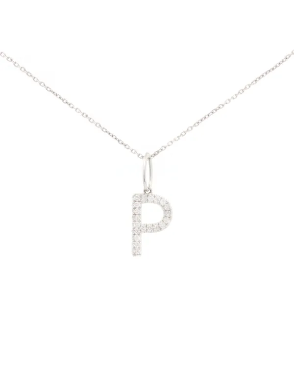 0.20ct Diamond 18K Gold Letter P Pendant sold by Wish Fine Jewelry
