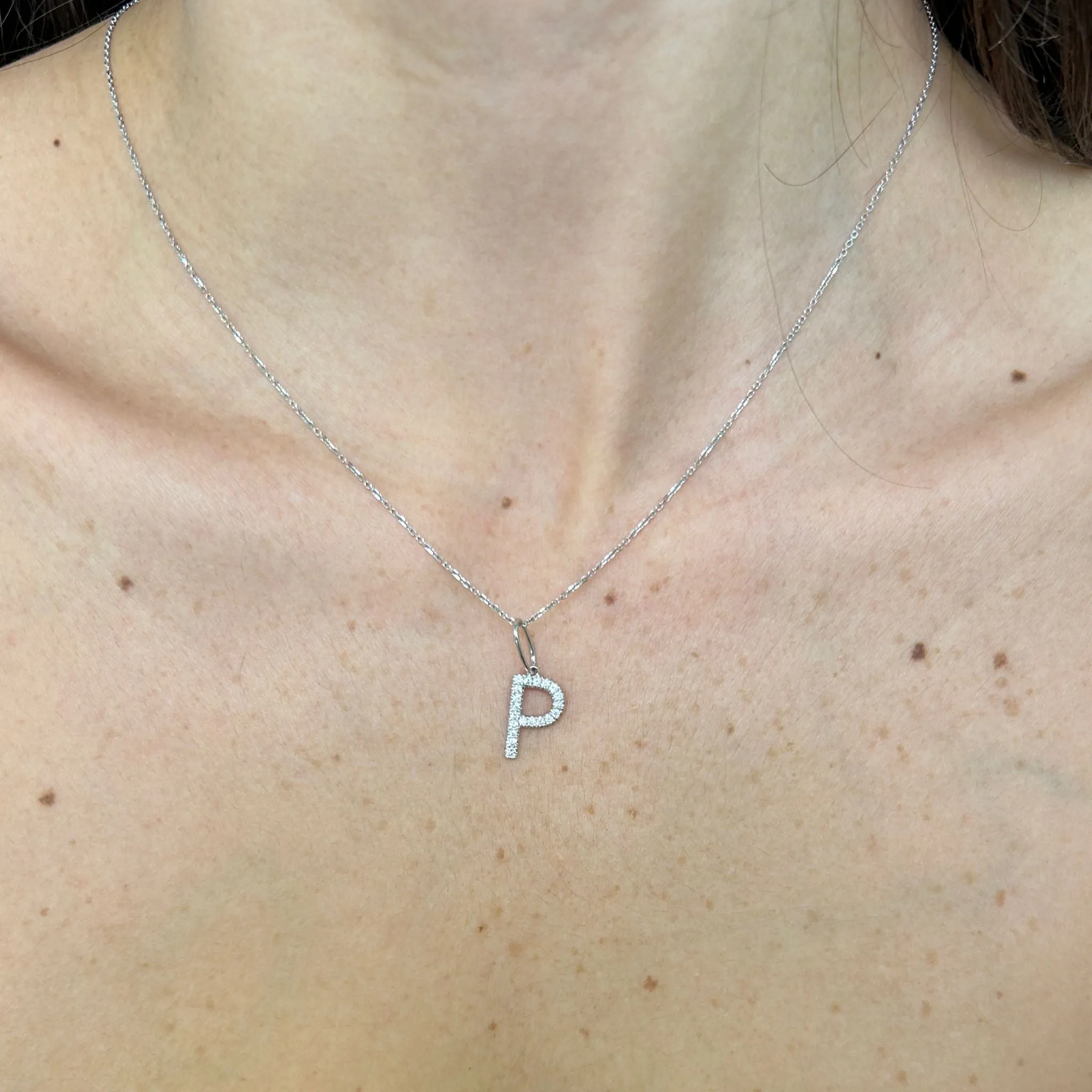 0.20ct Diamond 18K Gold Letter P Pendant sold by Wish Fine Jewelry product image thumbnail 2