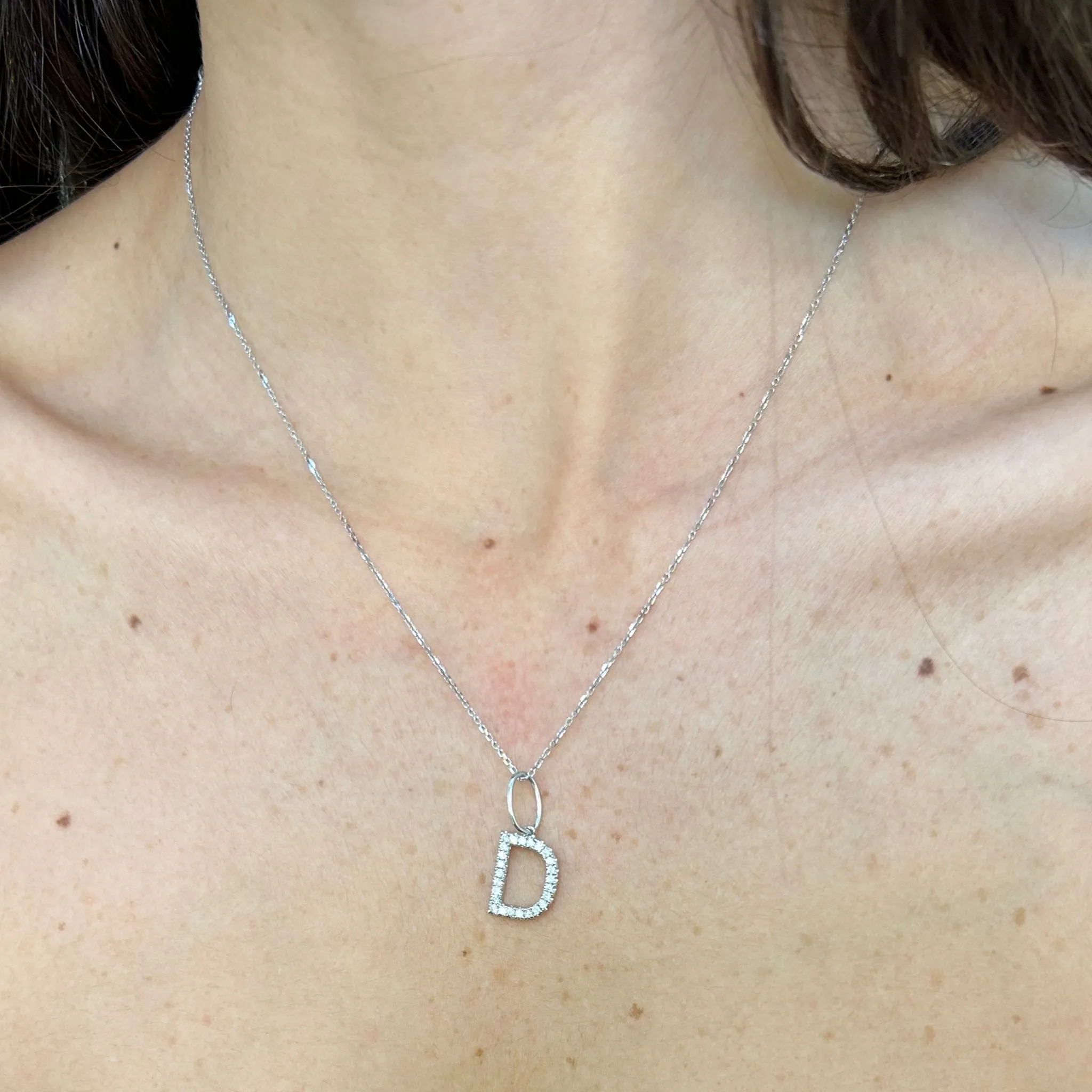 0.30ct Diamond 18K Gold Letter D Pendant sold by Wish Fine Jewelry product image thumbnail 2