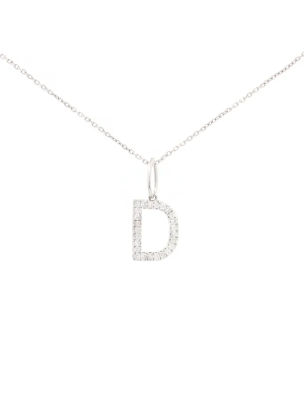 0.30ct Diamond 18K Gold Letter D Pendant sold by Wish Fine Jewelry