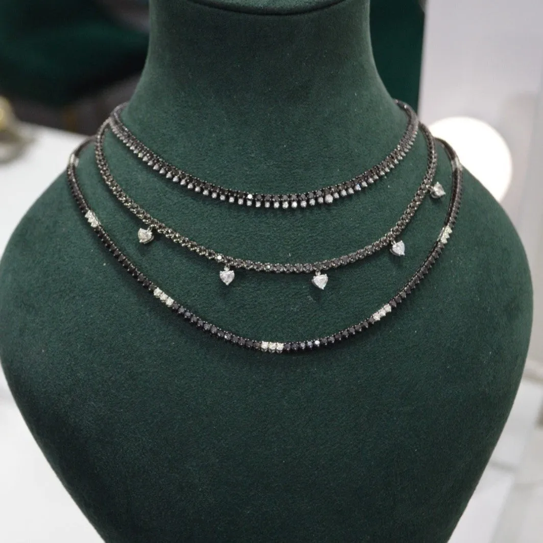 5.09ct Black Diamond 18K Gold Stationed Tennis Necklace sold by Wish Fine Jewelry product image thumbnail 3