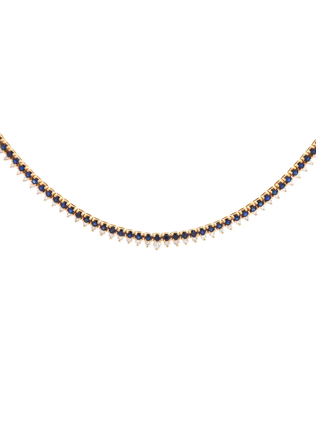 5.09ct Black Diamond 18K Gold Stationed Tennis Necklace sold by Wish Fine Jewelry