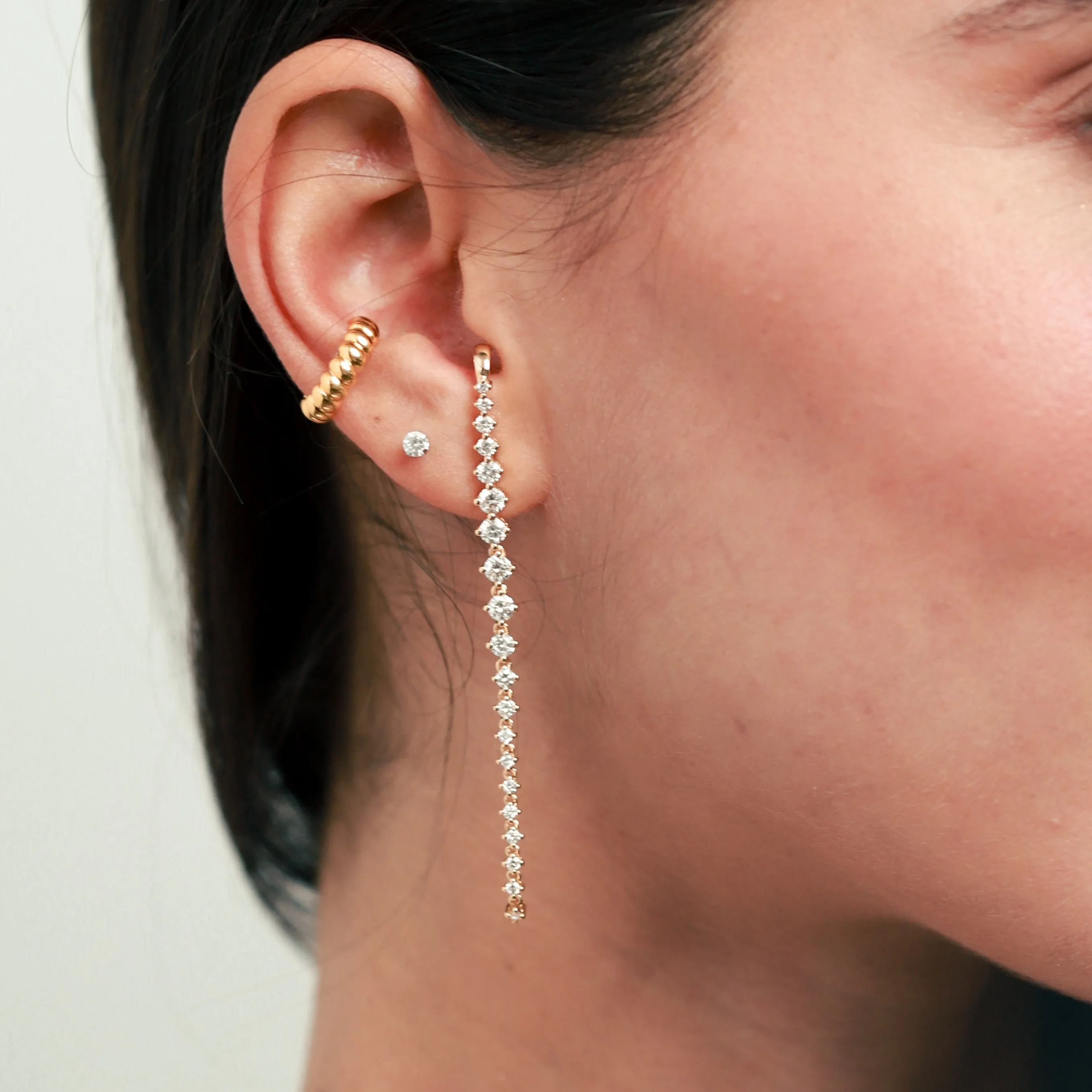 1.37ct Diamond 18K Gold Cascade Climber Earrings sold by Wish Fine Jewelry product image thumbnail 4