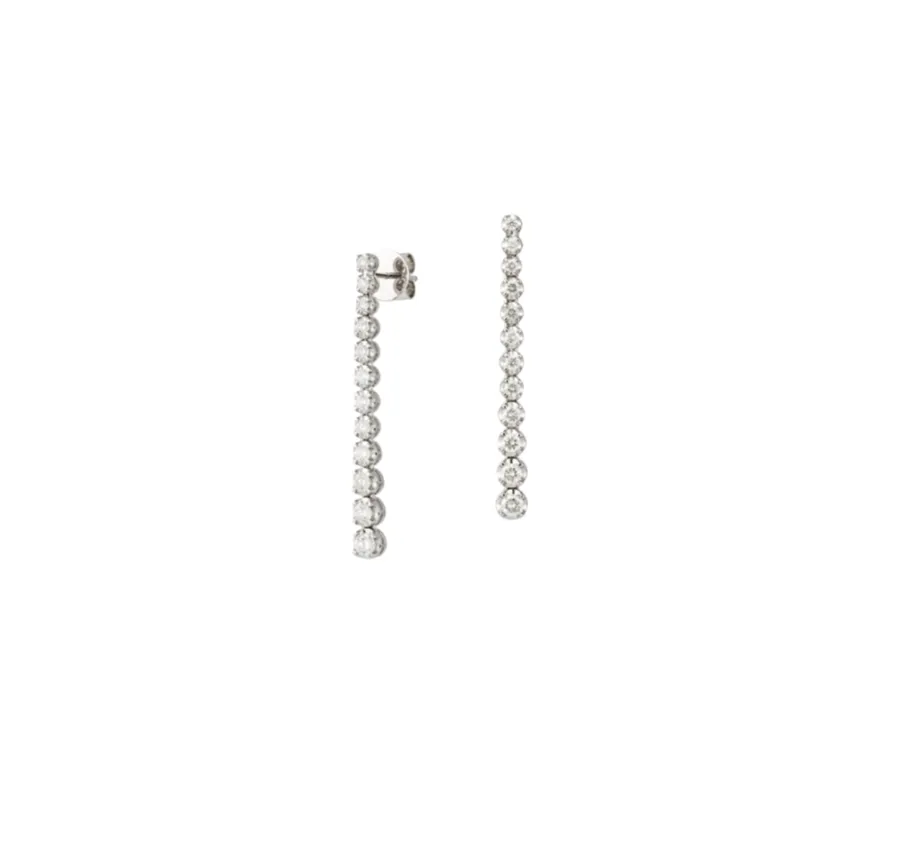1.00ct Diamond 18K Gold Graduated Tennis Earrings sold by Wish Fine Jewelry product image thumbnail 3