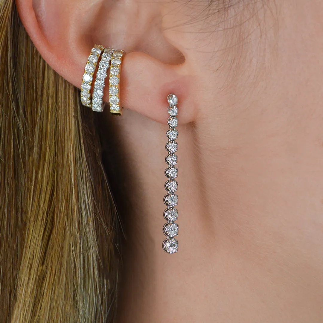 1.00ct Diamond 18K Gold Graduated Tennis Earrings sold by Wish Fine Jewelry product image thumbnail 5