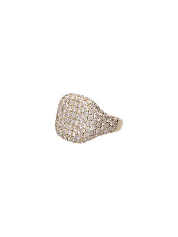 2.80ct Diamond 18K Gold Pave Signet Ring sold by Wish Fine Jewelry