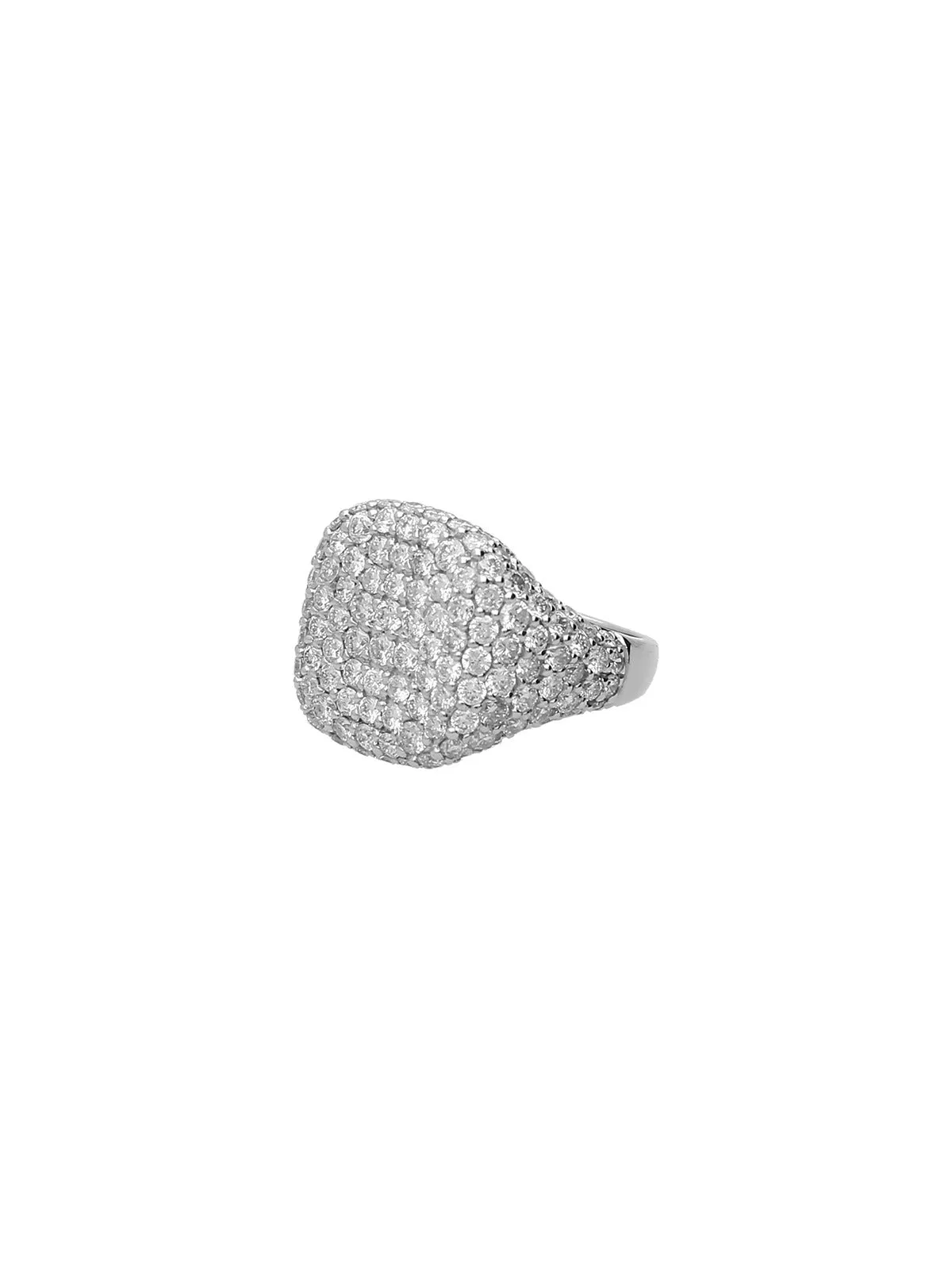 2.80ct Diamond 18K Gold Pave Signet Ring sold by Wish Fine Jewelry product image thumbnail 2