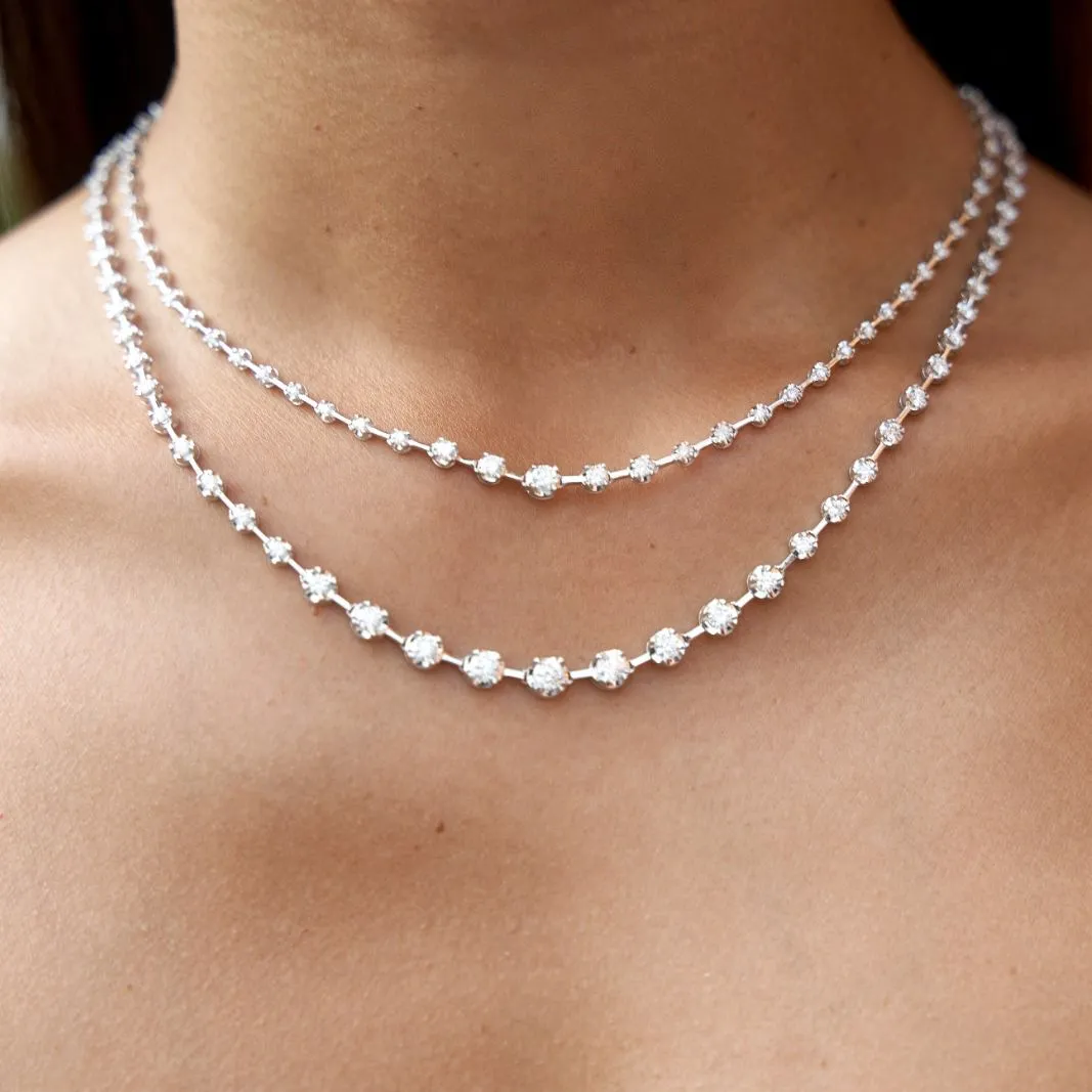 1.58ct / 4.16ct Diamond 18K Gold Graduated Link Tennis Necklace sold by Wish Fine Jewelry product image thumbnail 4