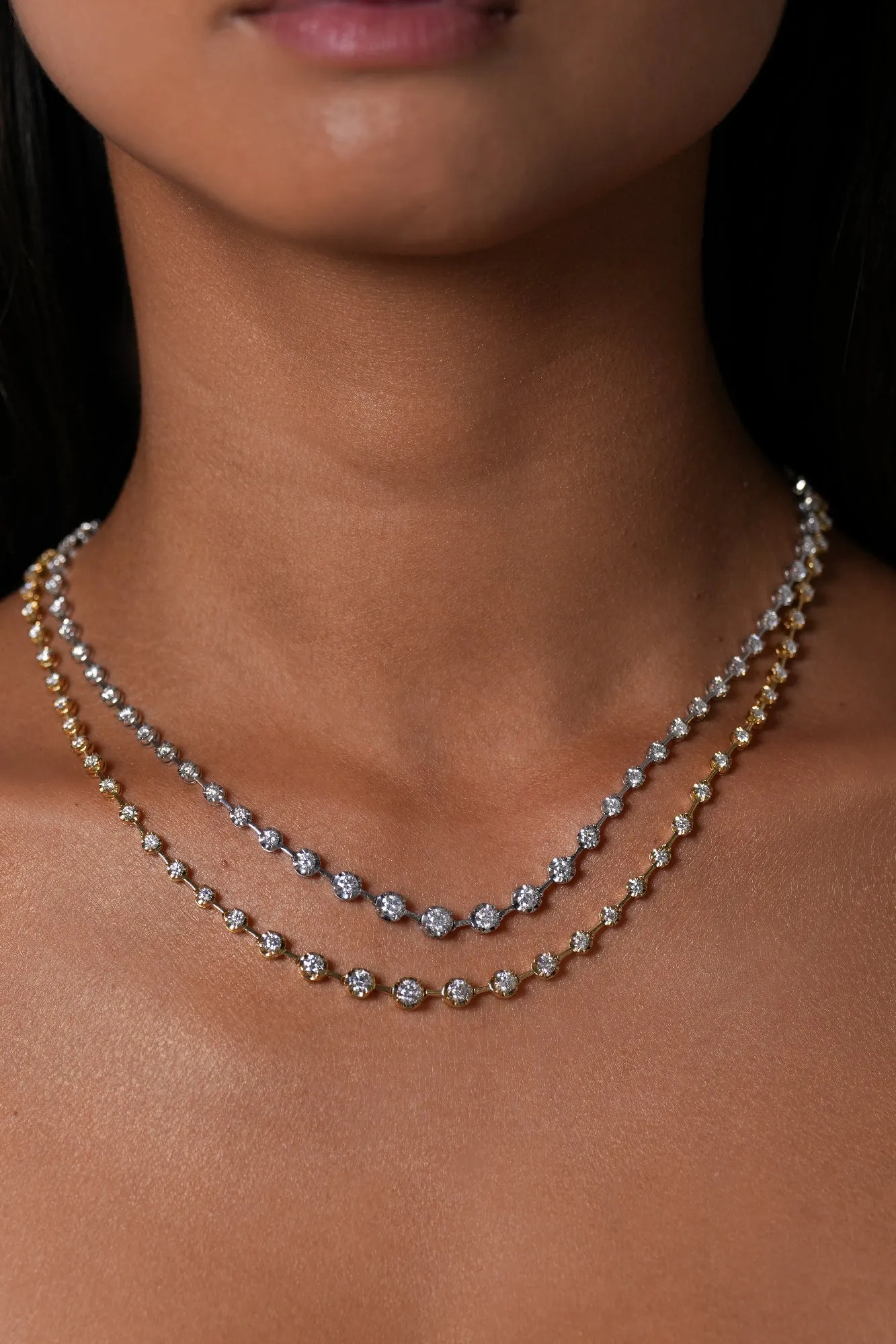 1.58ct / 4.16ct Diamond 18K Gold Graduated Link Tennis Necklace sold by Wish Fine Jewelry product image thumbnail 5