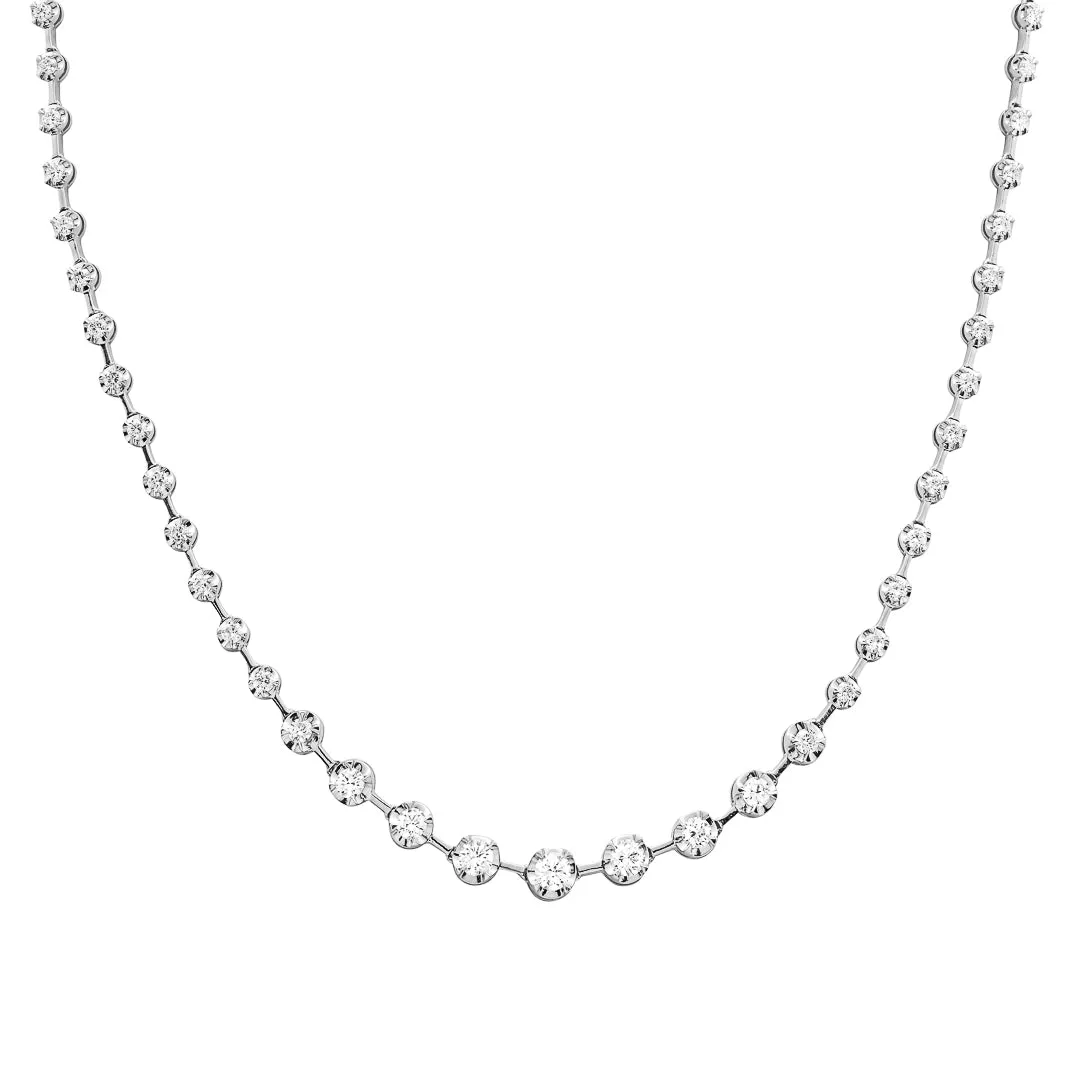 1.58ct / 4.16ct Diamond 18K Gold Graduated Link Tennis Necklace sold by Wish Fine Jewelry product image thumbnail 2