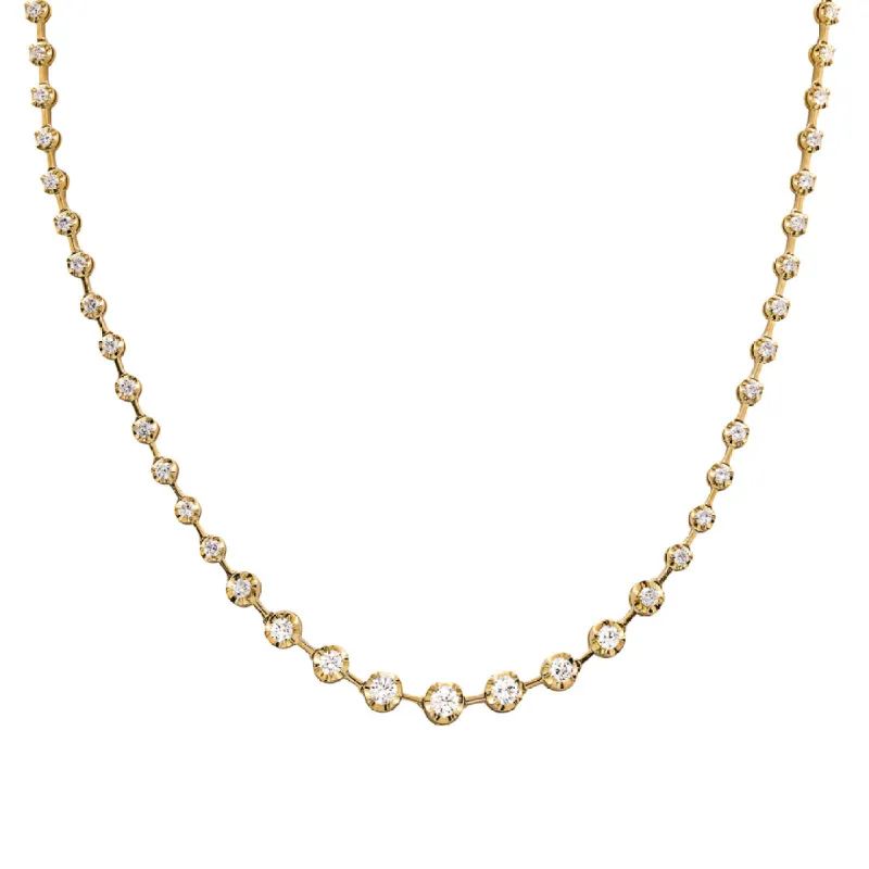 1.58ct / 4.16ct Diamond 18K Gold Graduated Link Tennis Necklace sold by Wish Fine Jewelry