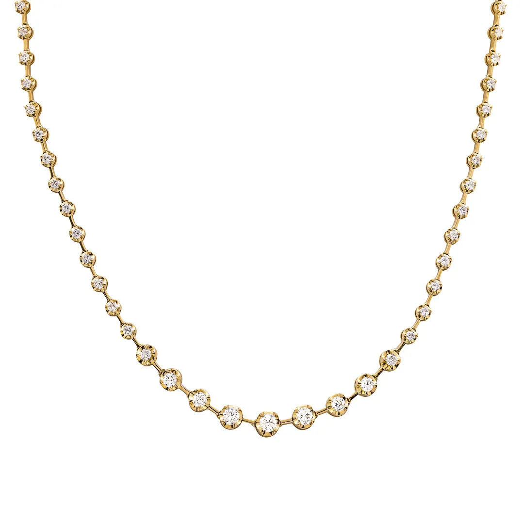 1.58ct / 4.16ct Diamond 18K Gold Graduated Link Tennis Necklace sold by Wish Fine Jewelry