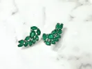 2.71ct Emerald 18K Gold Cluster Climber Earrings sold by Wish Fine Jewelry