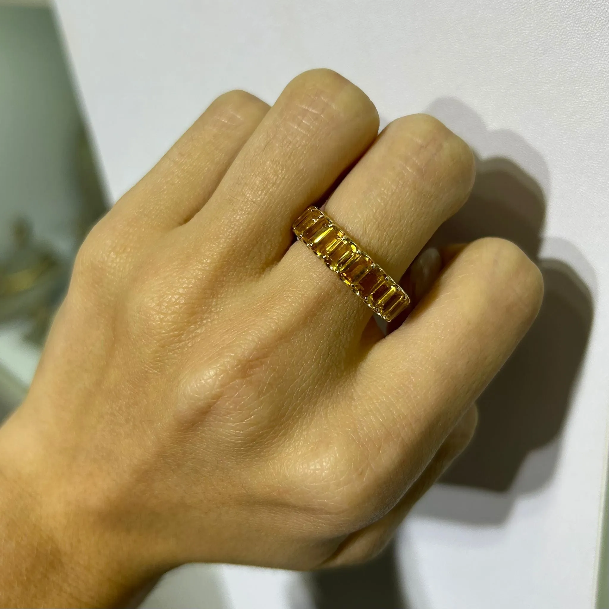 5.56ct Citrine 14K Gold Eternity Ring sold by Wish Fine Jewelry product image thumbnail 3