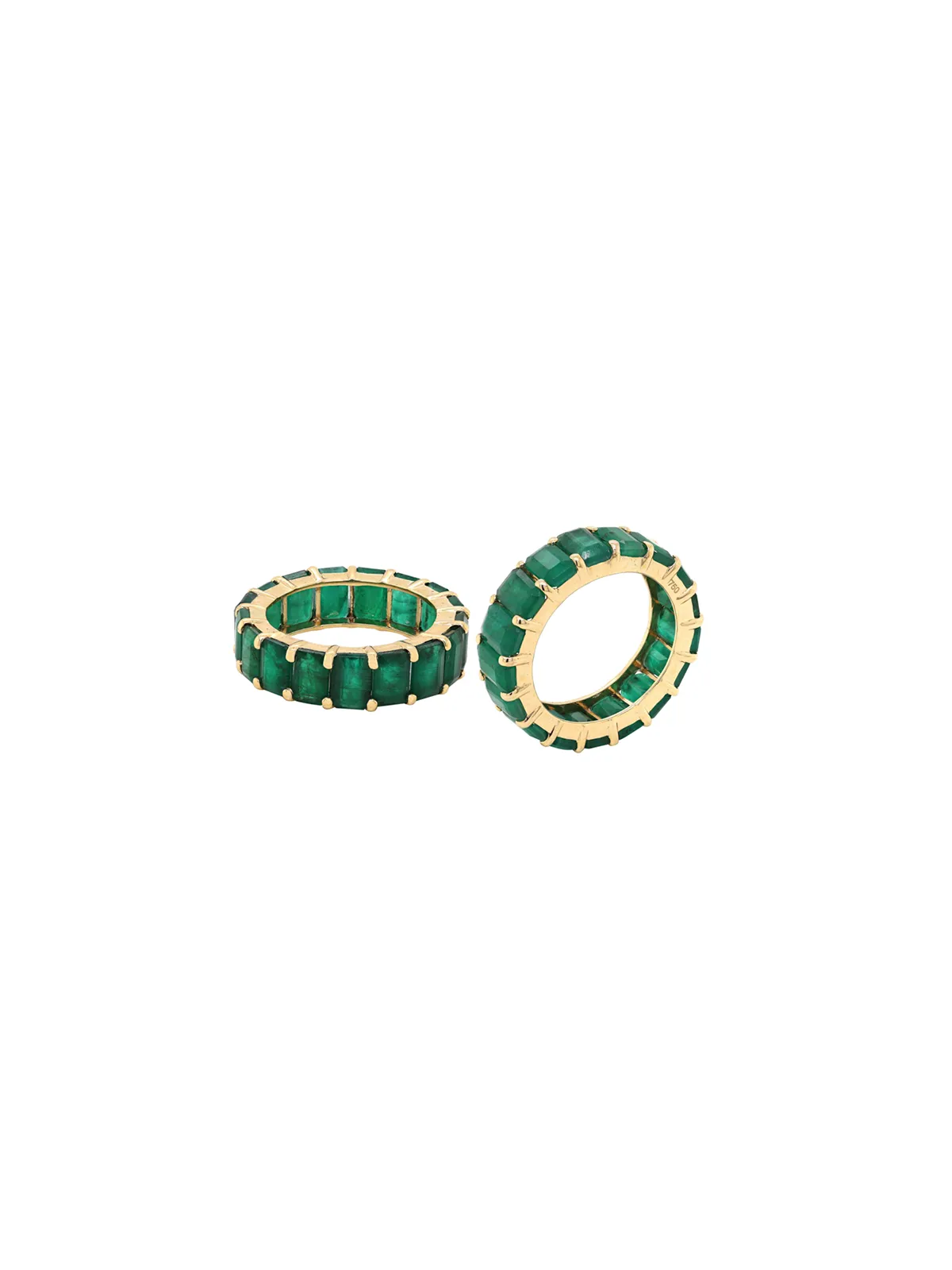 10.14ct Emerald 18K Gold Eternity Ring sold by Wish Fine Jewelry