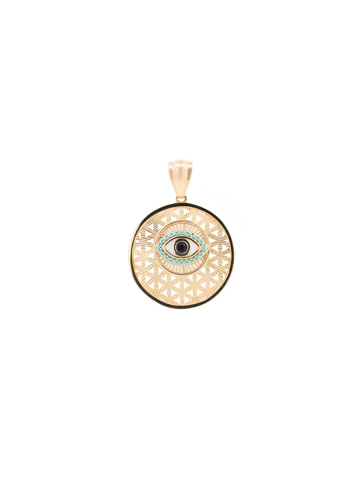 14K Gold Evil Eye Pendant sold by Wish Fine Jewelry