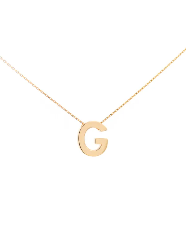 14K Gold Letter G Initial Pendant Necklace sold by Wish Fine Jewelry
