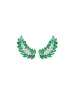 5.05ct Diamond Emerald 18K Gold Leaf Climber Earrings sold by Wish Fine Jewelry