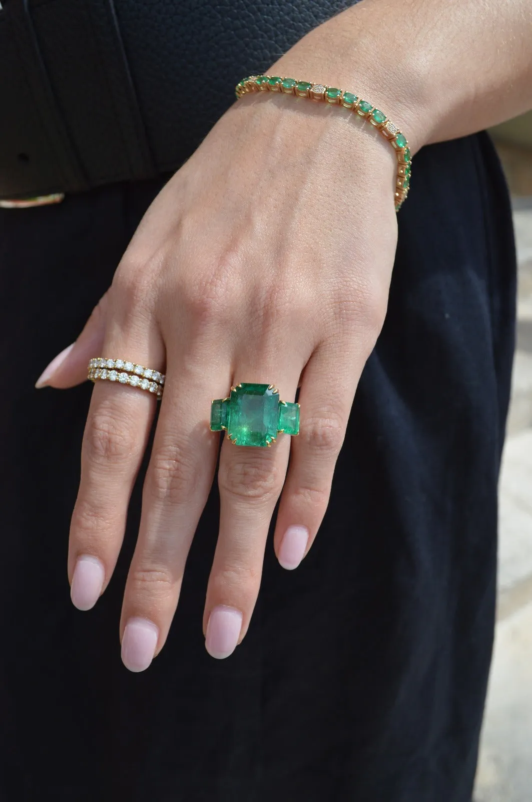15.75ct Zambia Emerald 18K Gold Cocktail Ring sold by Wish Fine Jewelry product image thumbnail 5
