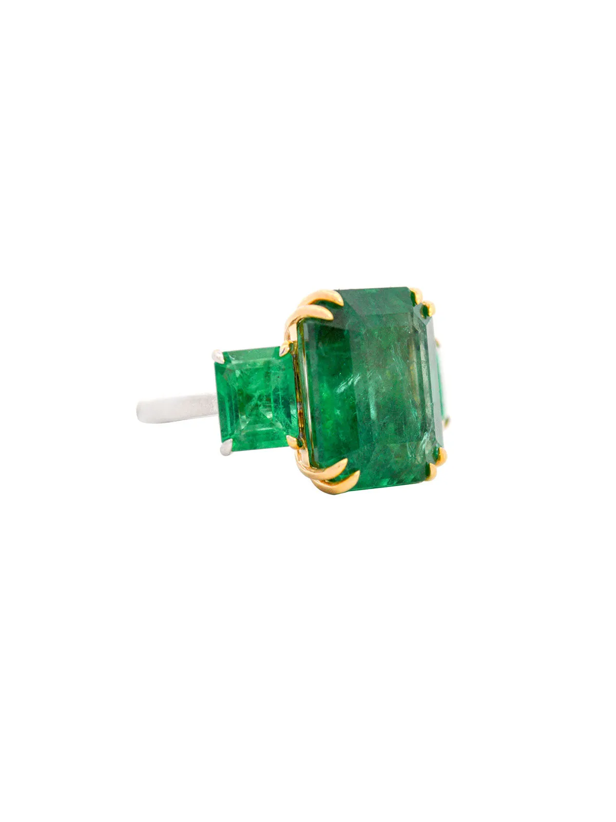 15.75ct Zambia Emerald 18K Gold Cocktail Ring sold by Wish Fine Jewelry product image thumbnail 2
