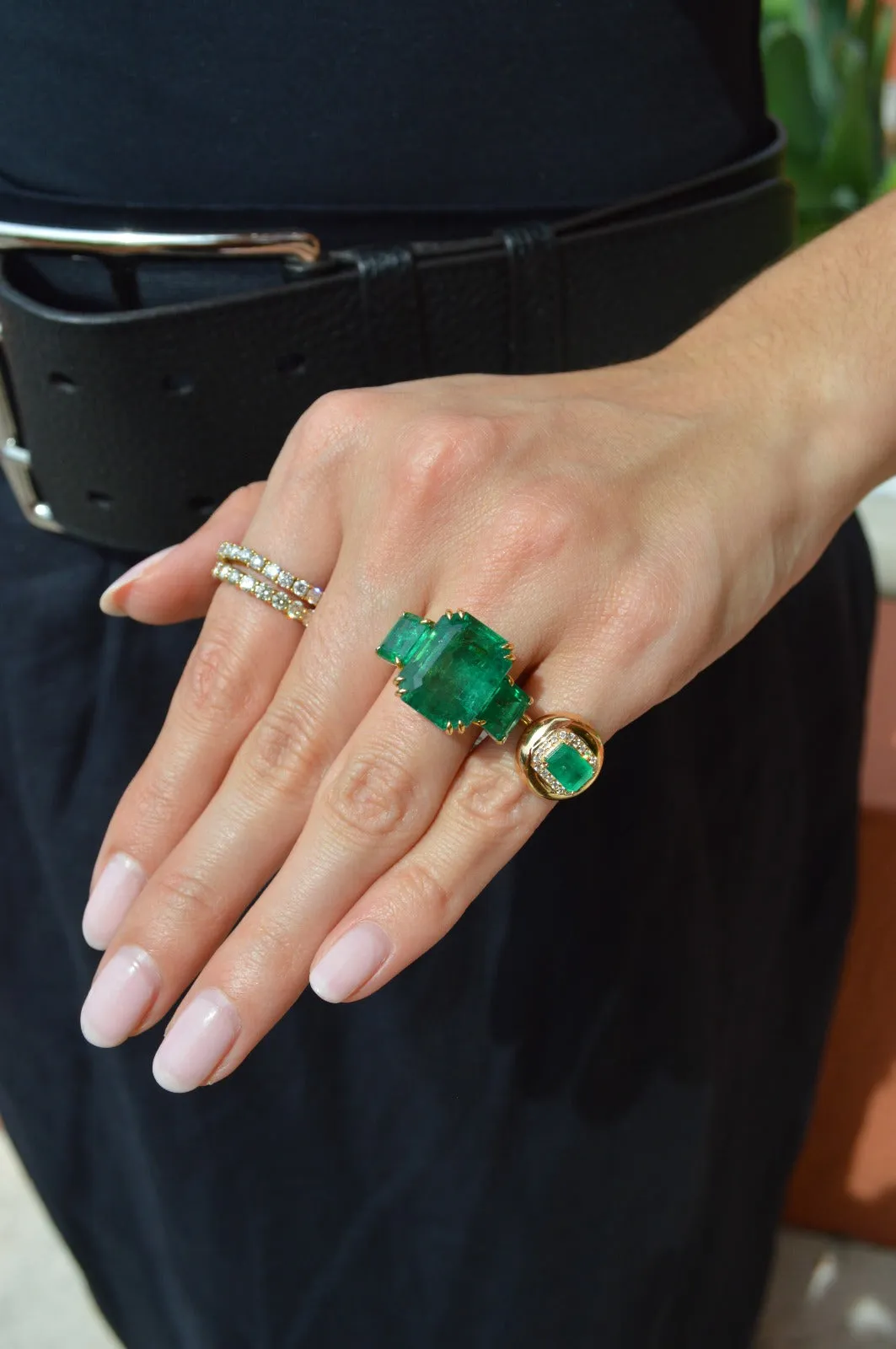 15.75ct Zambia Emerald 18K Gold Cocktail Ring sold by Wish Fine Jewelry product image thumbnail 4