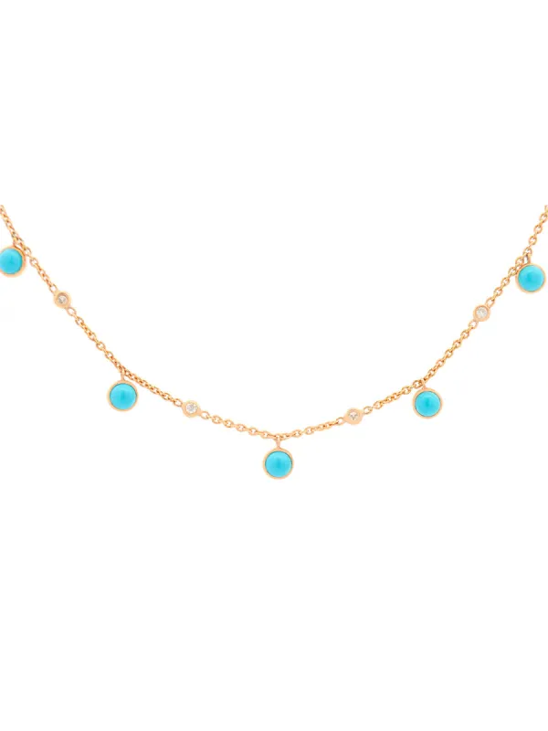 2.83ct Turquoise Diamond 18K Gold Floating Necklace sold by Wish Fine Jewelry