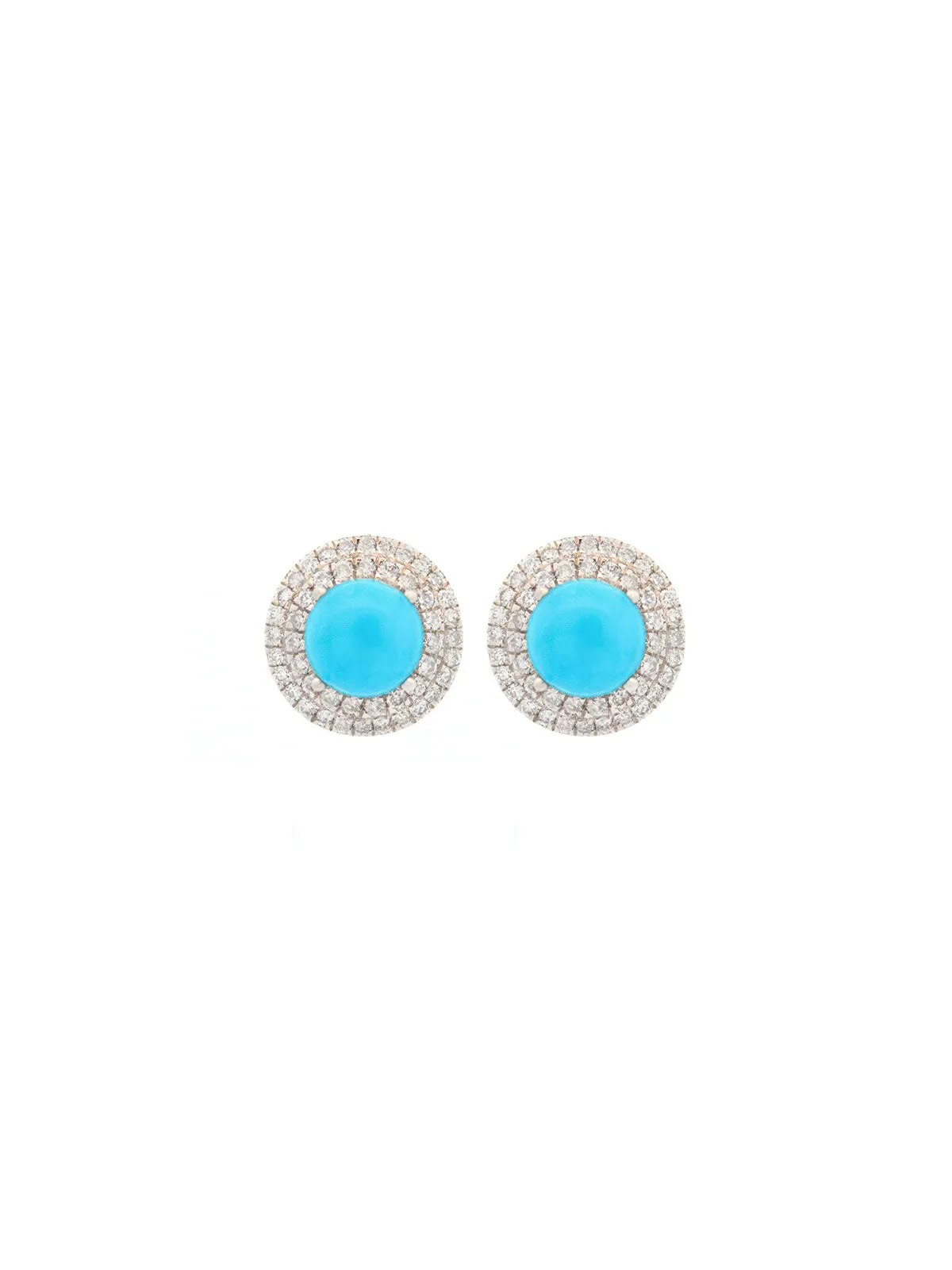1.86ct Diamond Turquoise 14K Gold Halo Earrings sold by Wish Fine Jewelry