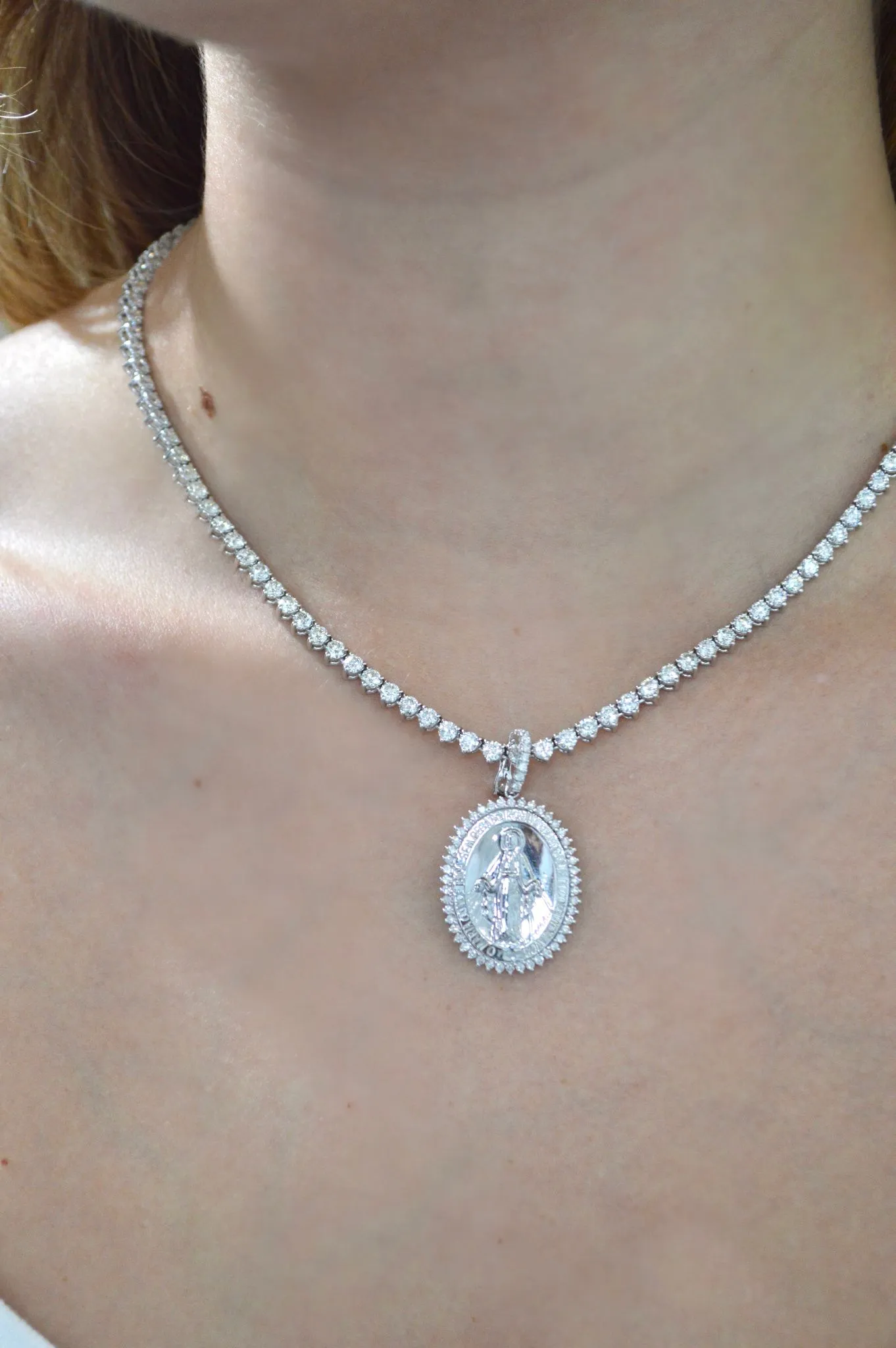 0.55ct Diamond 18K Gold Medal Pendant sold by Wish Fine Jewelry product image thumbnail 5