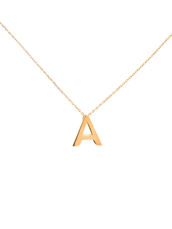 14K Gold Letter A Initial Pendant Necklace sold by Wish Fine Jewelry
