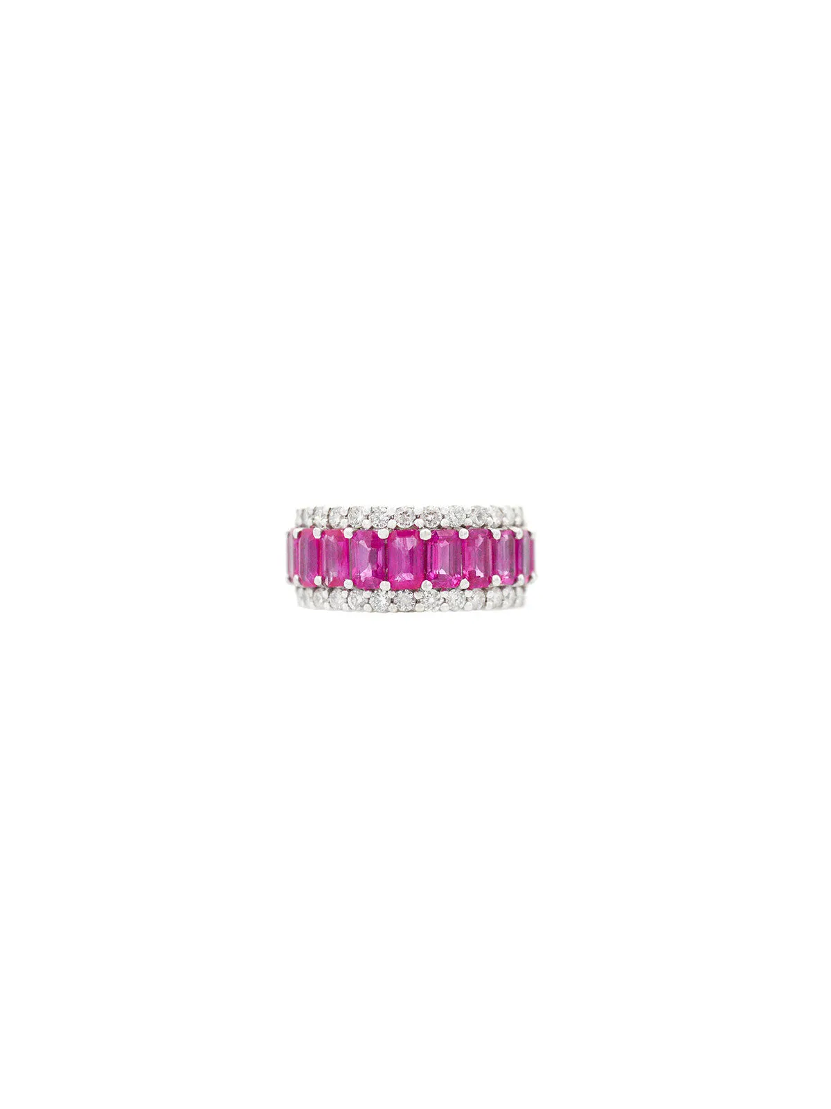 4.57ct Diamond Ruby 18K Gold Cluster Ring sold by Wish Fine Jewelry