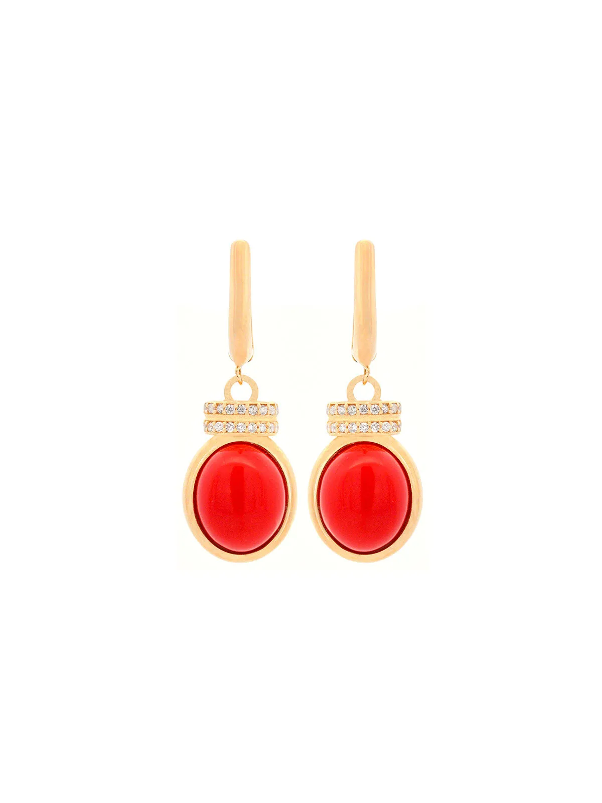 Red Coral 14K Gold Dangle Drop Earrings sold by Wish Fine Jewelry