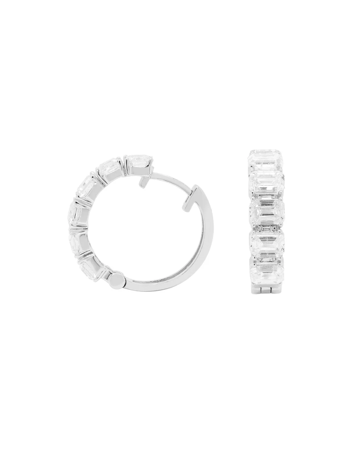 4.76ct Diamond 18K Gold Emerald Cut Hoop Earrings sold by Wish Fine Jewelry product image thumbnail 2