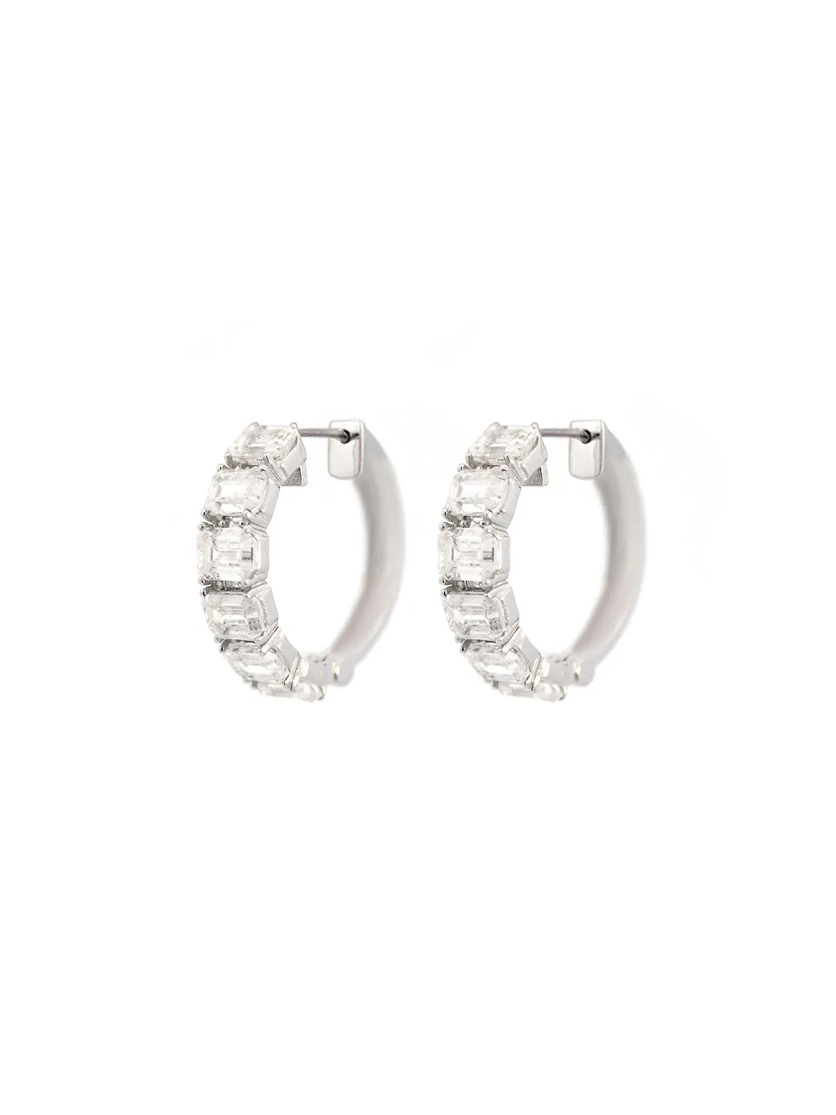 4.76ct Diamond 18K Gold Emerald Cut Hoop Earrings sold by Wish Fine Jewelry