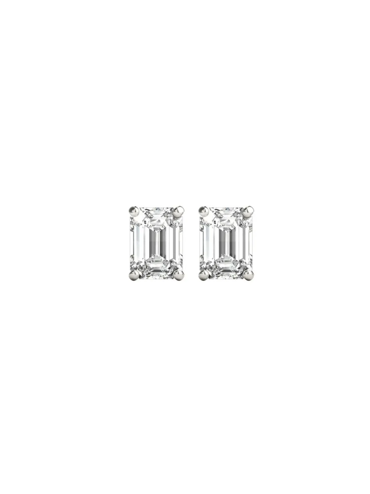 GIA 2.02ct Diamond 18K Gold Emerald Cut Stud Earrings sold by Wish Fine Jewelry