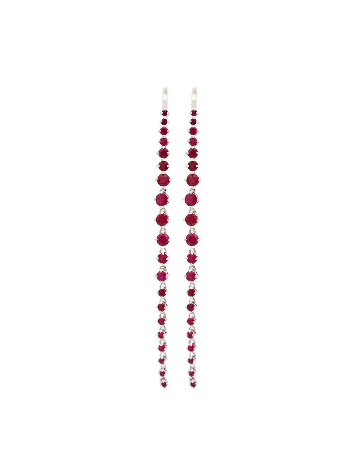 1.81ct Ruby 18K Gold Linear Cascade Earrings sold by Wish Fine Jewelry