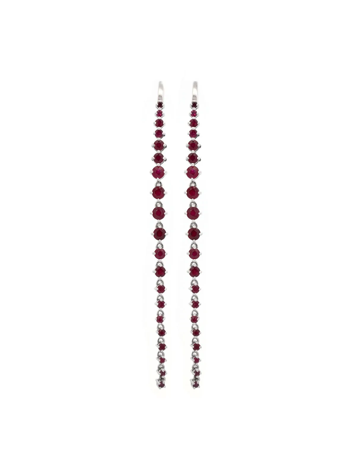 1.81ct Ruby 18K Gold Linear Cascade Earrings sold by Wish Fine Jewelry product image thumbnail 2