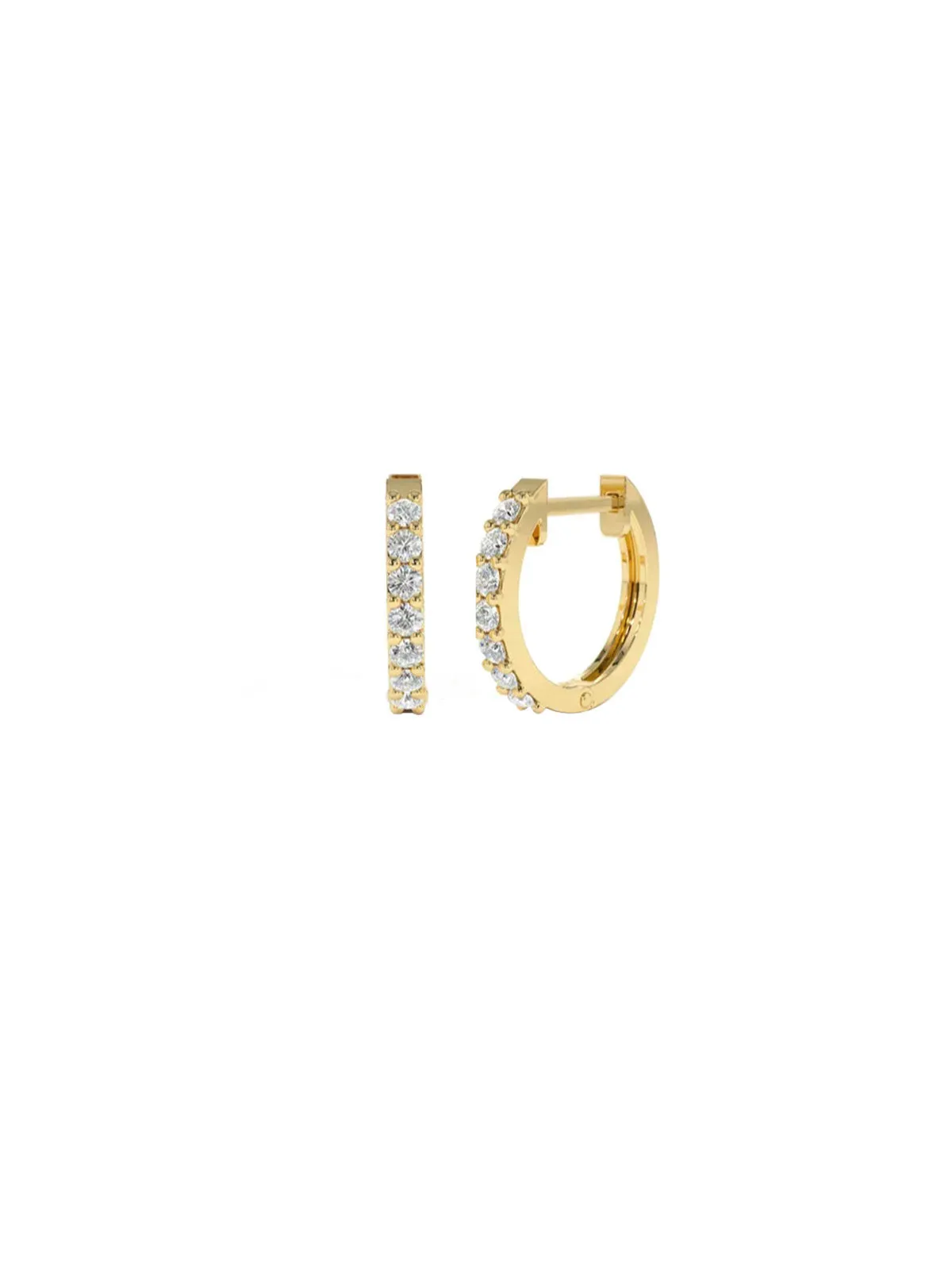 0.36ct Diamond 18K Gold Huggie Hoops Earrings sold by Wish Fine Jewelry