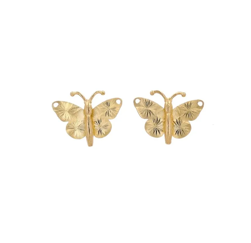 14K Gold Butterfly Stud Earrings sold by Wish Fine Jewelry product image thumbnail 2