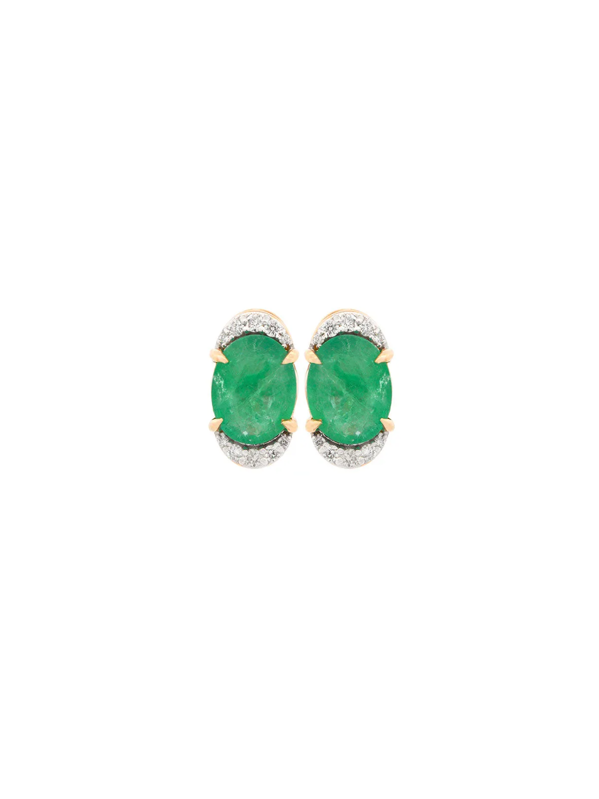 11.98ct Diamond Emerald Turquoise 18K Gold Day & Night Earrings sold by Wish Fine Jewelry product image thumbnail 2