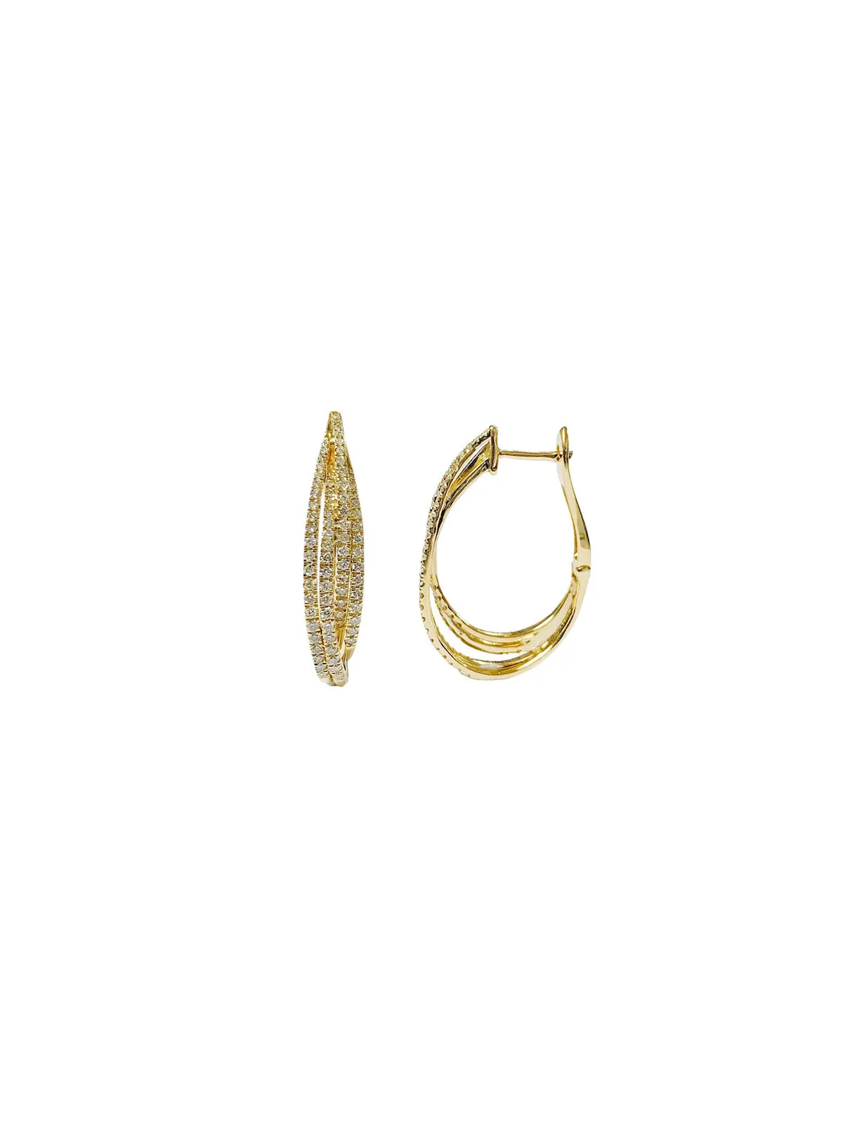 1.00ct Diamond 18K Gold Multi Hoop Earrings sold by Wish Fine Jewelry