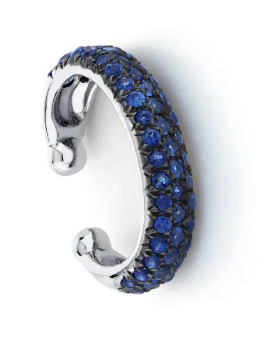 1.80ct Sapphire 18K Gold Dome Pave Ear Cuff sold by Wish Fine Jewelry product image thumbnail 2