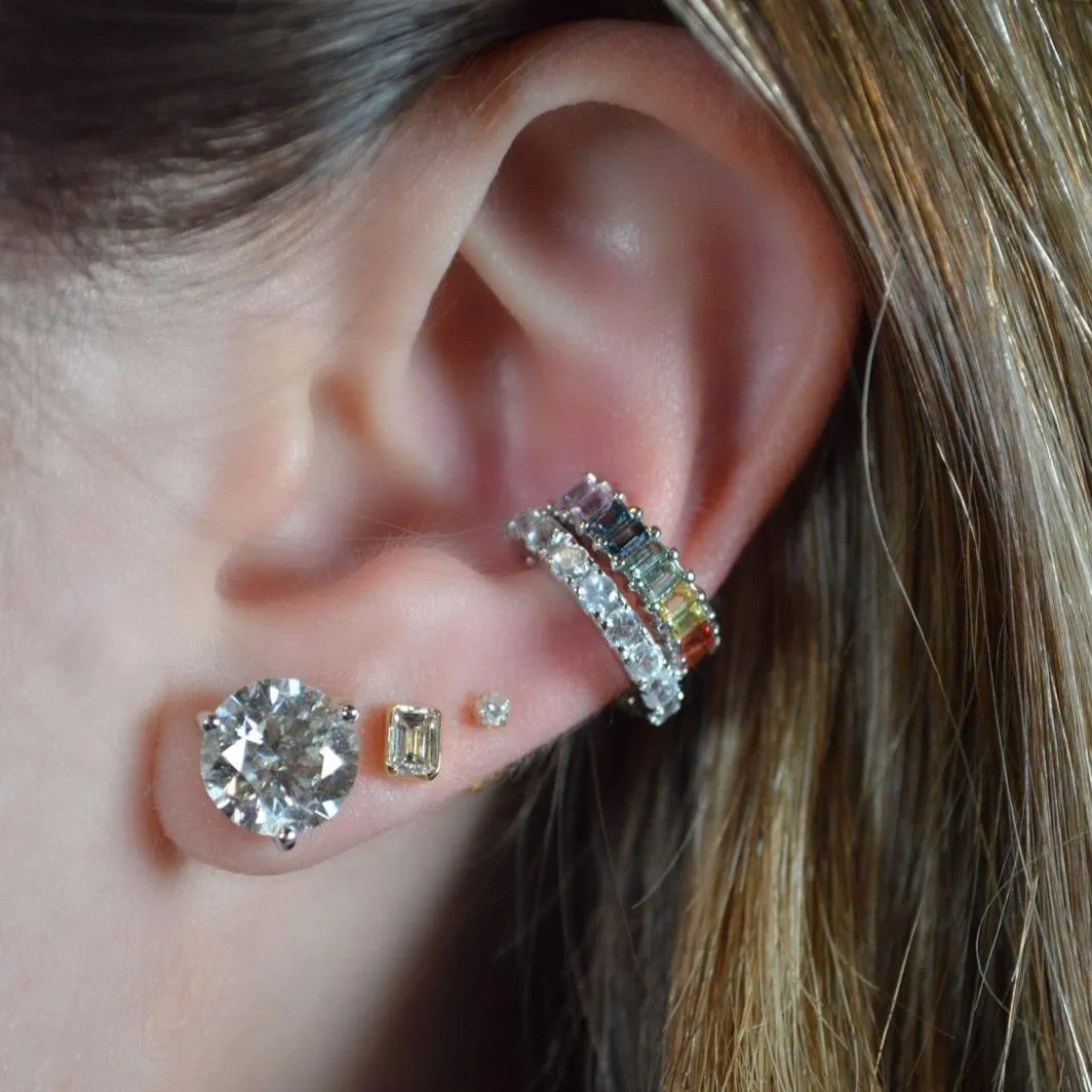 0.57ct Multi Sapphire 18K Gold Ear Cuff sold by Wish Fine Jewelry product image thumbnail 2